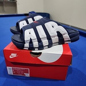 Sz 9 Mens Nike Air More Uptempo Slide ‘Olympic’ FQ8700-400 NIB